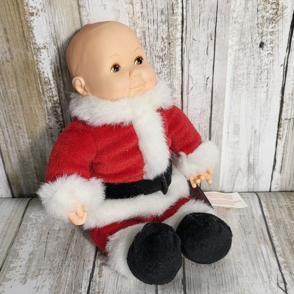 Vintage Annie Gedes Santa Doll Christmas Holiday Plush Beanbag Toy Decoration - Picture 2 of 7